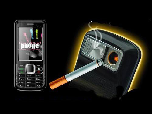 Телефон с прикуривателем для сигарет